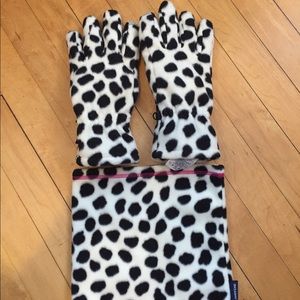 Lands end girls Large gloves/neck warmer